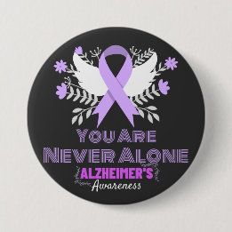 Alzheimer's Ribbon Fight Dementia Awareness Ronde Button 7,6 Cm
