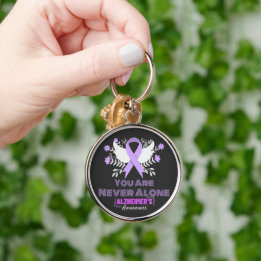 Alzheimer's Ribbon Fight Dementia Awareness Sleutelhanger