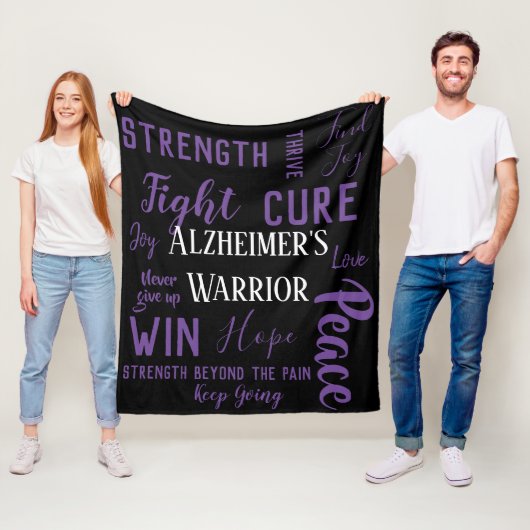 Alzheimer's Warrior blanket Fleece Deken (In situ)