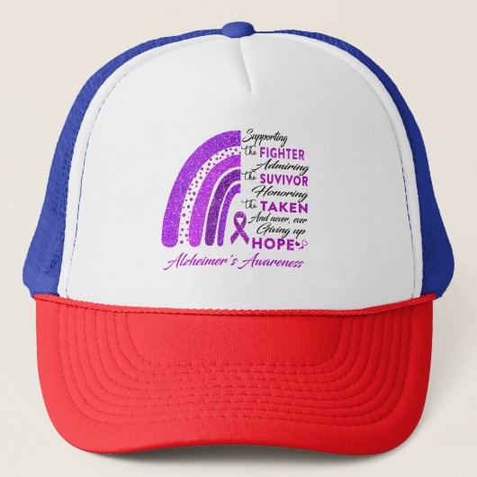 Alzheimer's Warrior Ondersteunende Strijder Trucker Pet (Voorkant)