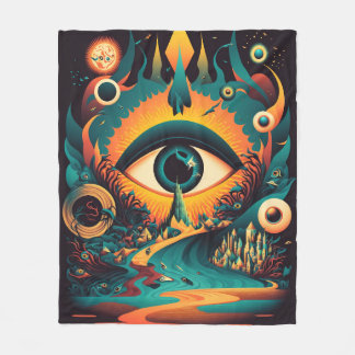Alziend Oog Dekbed | Psychedelische Kunst Fleece Deken