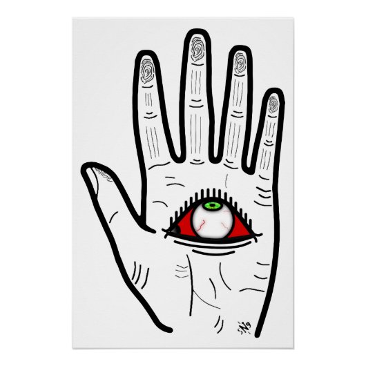 Alziend Oog Hand Perfect Poster (Voorkant)