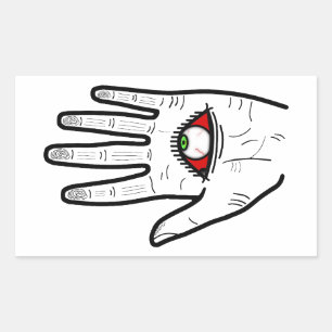 Alziend Oog Hand Rechthoekige Sticker