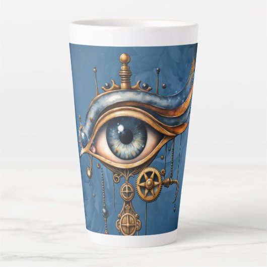 Alziend Oog van het Universum Latte Mok (Voorkant)