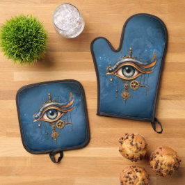 Alziend Oog van het Universum Ovenwant & Pannenlap Set