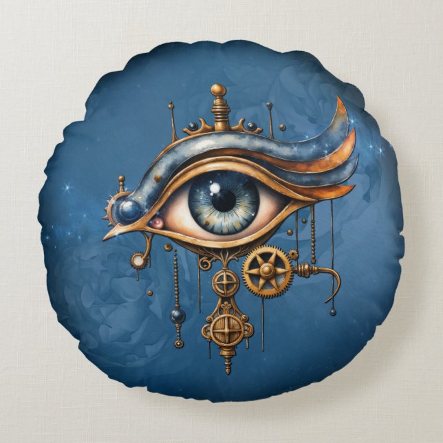 Alziend Oog van het Universum Rond Kussen (Voorkant)