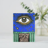 Alziende oog kunst briefkaart (Staand voorkant)
