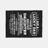 Am A Lucky Dad I Have A Stubborn Daughter Funny Qu Fleece Deken (Voorkant (Horizontaal))