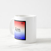 Am - Amerika Chemie Element Symbool Grappig Koffiemok (Voorkant links)