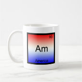 Am - Amerika Chemie Element Symbool Grappig Koffiemok (Links)