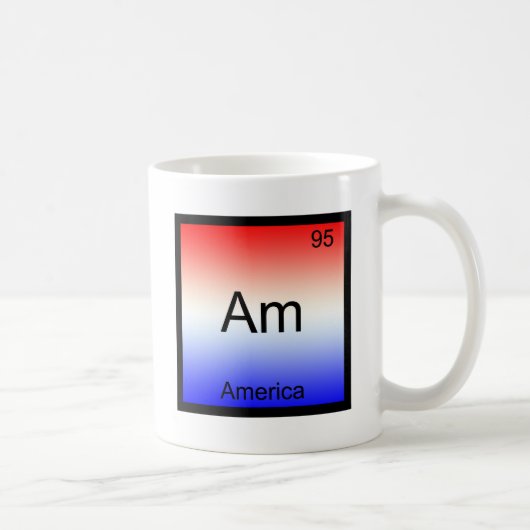 Am - Amerika Chemie Element Symbool Grappig Koffiemok (Rechts)