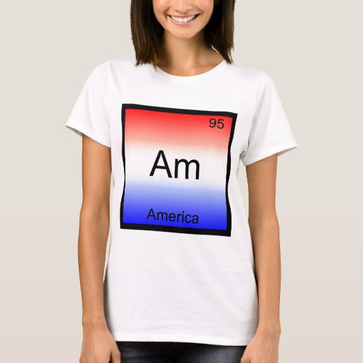 Am - Amerika Chemie Element Symbool Grappig T-shirt (Voorkant)