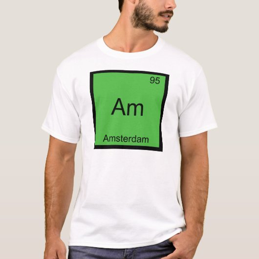Am - Amsterdam Grappige Chemie Element Symbool T-s T-shirt (Voorkant)