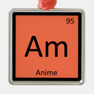 Am - Anime Animatie Chemie Periodiek Systeem Metalen Ornament
