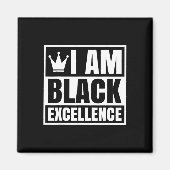 AM Black Excellence Zwart Geschiedenis Afrikaans M Magneet (Voorkant)