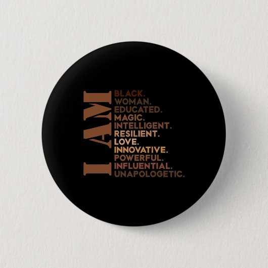 Am Black Woman Onderwezen Melanin Black History Mo Ronde Button 5,7 Cm (Voorkant)