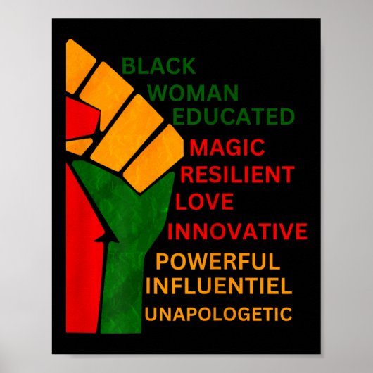 Am Black Woman Unapologetisch Black History Mont Poster (Voorkant)