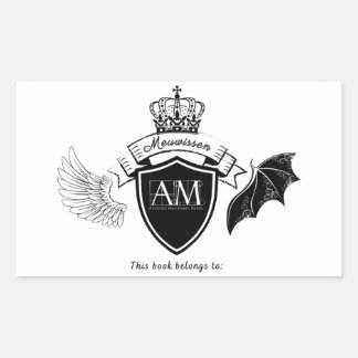 AM Boekplaat - Black Crown Rechthoekige Sticker