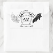 AM Boekplaat - Zwarte banner Geen kroon Rechthoekige Sticker (Tas)