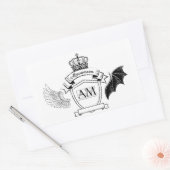 AM Bookplate - Black Banner Crown Rechthoekige Sticker (Envelop)