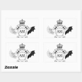 AM Bookplate - Black Banner Crown Rechthoekige Sticker (Vel)