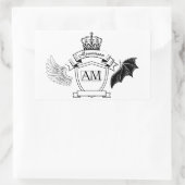 AM Bookplate - Black Banner Crown Rechthoekige Sticker (Tas)