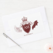 AM Bookplate - Rode kroon Rechthoekige Sticker (Envelop)