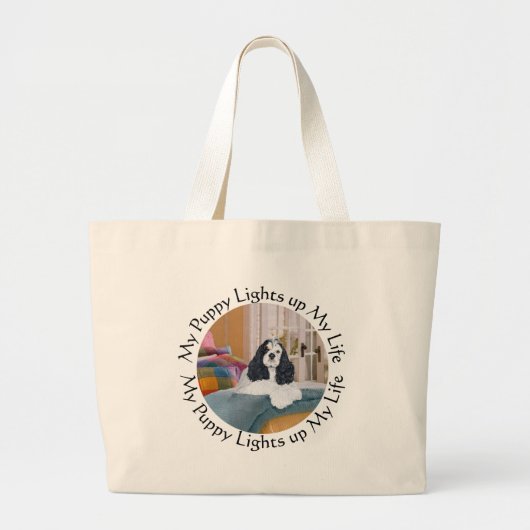 Am Cocker Spaniel Licht van mijn Leven Grote Tote Bag (Voorkant)