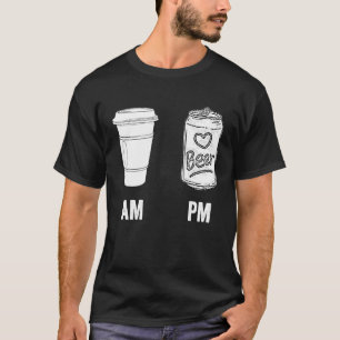 AM Coffee PM Beer Humor Morning Caffeine Alcohol T-shirt