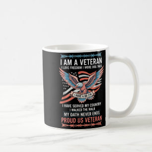 Am een veteraan liefde vrijheid droeg hondentags h koffiemok