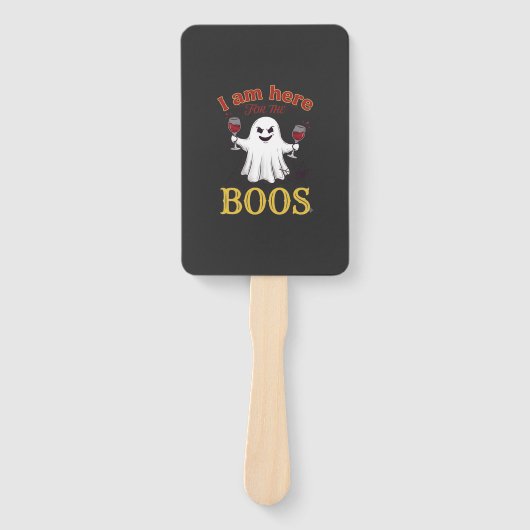 Am Here Boos Halloween Geest Wijn Glazen Spin W Handwaaier (Voorkant)