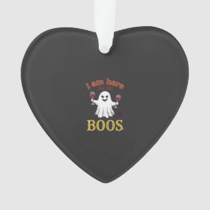 Am Here Boos Halloween Geest Wijn Glazen Spin W Ornament