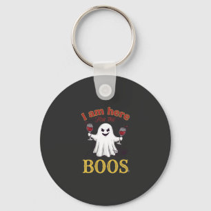 Am Here Boos Halloween Geest Wijn Glazen Spin W Sleutelhanger