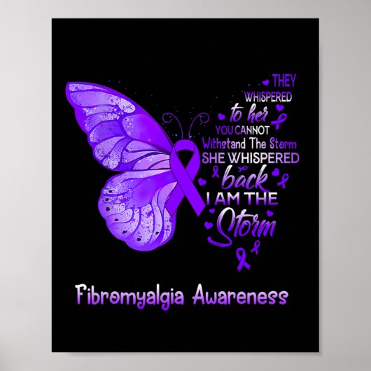 AM Het Storm Fibromyalgie Bewustzijn Vlinder 1 Poster (Voorkant)