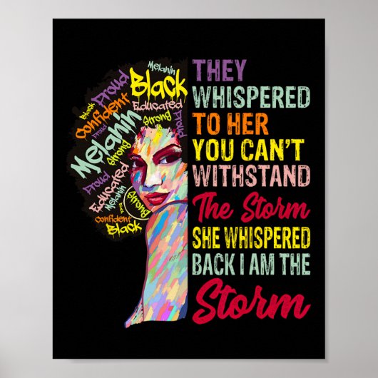 AM Het Storm Vrouwen Juneteenth Black History Maan Poster (Voorkant)