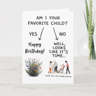 Am I Your Favorite Child Card Funny Mom Birthday Feestdagen Kaart