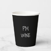 AM Koffie, PM de zwarte witte douanetekst van de W Papieren Bekers (Achterkant)