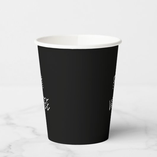 AM Koffie, PM de zwarte witte douanetekst van de W Papieren Bekers (Links)