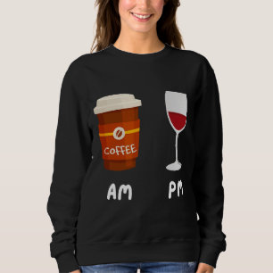 AM Koffie PM Wijn Koffie Cafeïne Wijn Drinker SH Trui