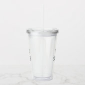 AM Koffie, PM Wijn zwarte witte douanetekst casual Acryl Drinkbeker (Rechts)