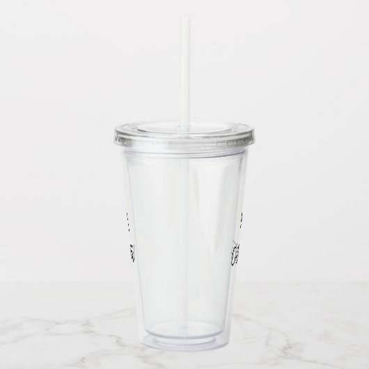 AM Koffie, PM Wijn zwarte witte douanetekst casual Acryl Drinkbeker (Rechts)