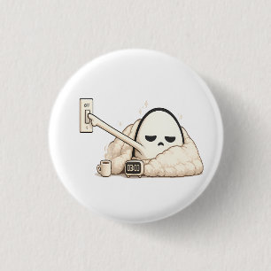 AM Lichten Uitzetten - Schattig Moeie Nachtuil Cha Ronde Button 3,2 Cm
