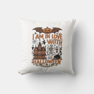 Am Love Halloween Geheime Huis Skelet Pompoen_1 Kussen