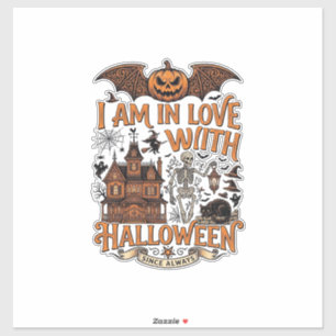 Am Love Halloween Geheime Huis Skelet Pompoen_1 Sticker