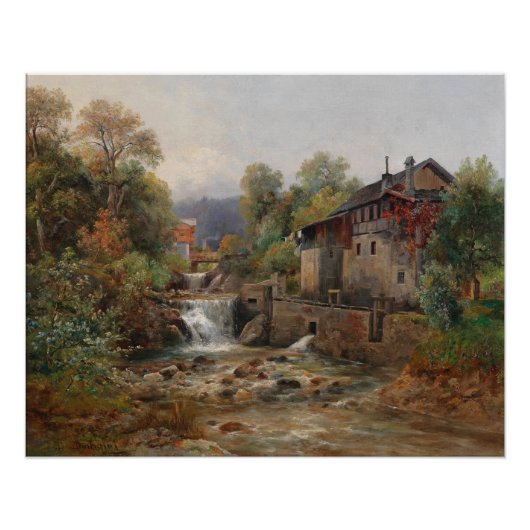 "Am Mühlenbach" (bij de molenstroom) Perfect Poster (Voorkant)