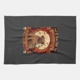 Am Nacht Angst Me Halloween Pug Maan Grafsteen Theedoek