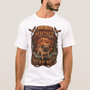 Am Nacht Vrees Me Pug Halloween Maan T-shirt