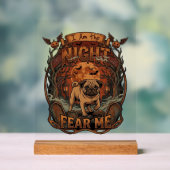 Am Night Fear Me Pug Halloween Moon_1 Acryl Bord (Neutraal)