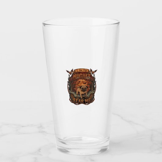 Am Night Fear Me Pug Halloween Moon_1 Glas (Voorkant)