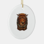 Am Night Fear Me Pug Halloween Moon_1 Keramisch Ornament (Rechts)
